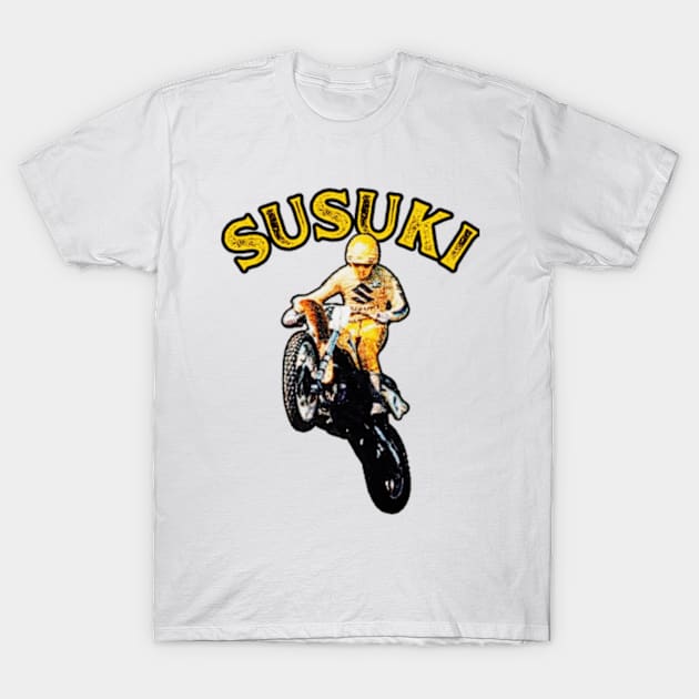 Vintage Motocross Susuki T-Shirt by TommySniderArt